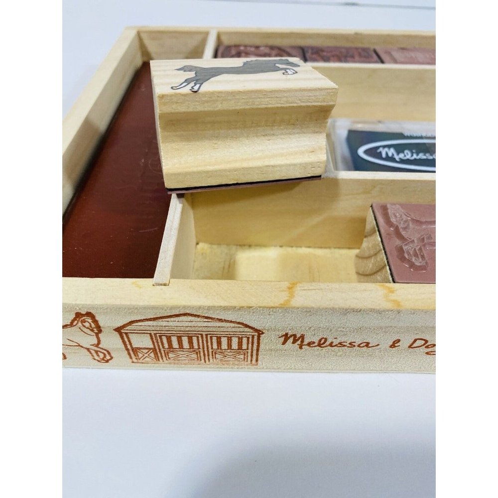 Melissa & Doug Horse Equestrian Wood Mounted Rubber Stamps 10 Count Pony Art - Picture 6 of 7